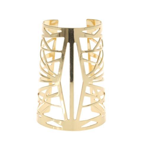 CLAIRES_AW14_Gold Long Geometric Cutout Cuff