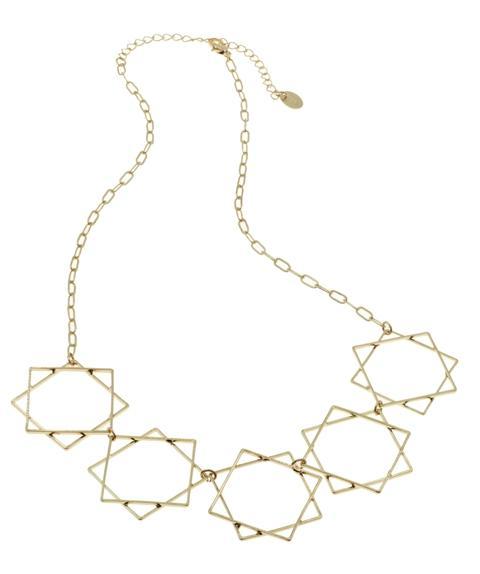 CLAIRES_AW14_Gold Octagon Necklace