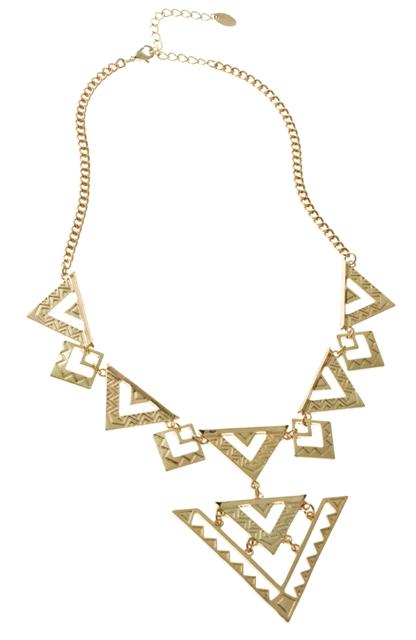 CLAIRES_AW14_Statement Gold Geometric Necklace