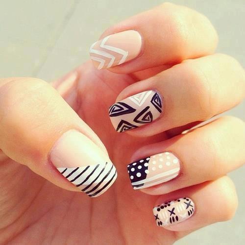 easy-nail-designs-tumblr-pink-black-designs