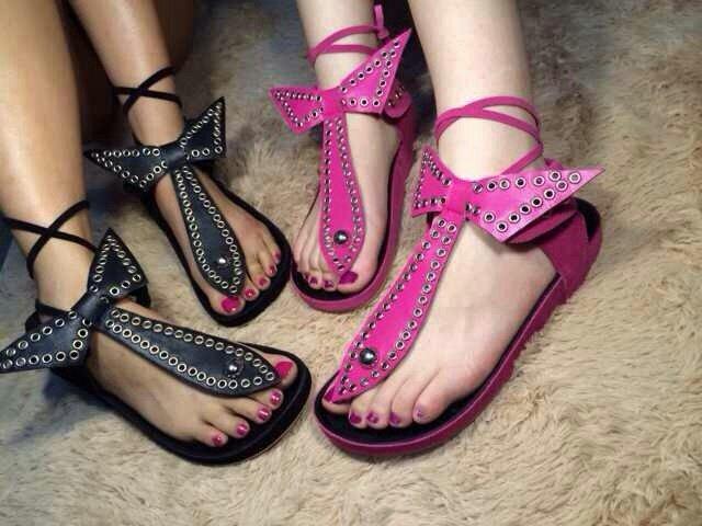 2015-summer-new-arrival-women-flats-Sandals-runway-brand-designer-genuine-leather-bowtie-Sandals-flip-flops