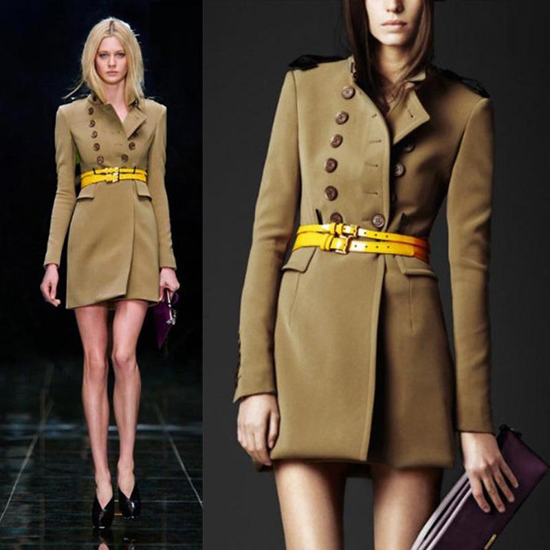 European-style-women-fashion-double-breasted-woolen-overcoat-plus-size-yellow-sash-Ladies-trench-coat-stars