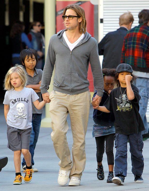 Brad Pitt takes the kids to the movies