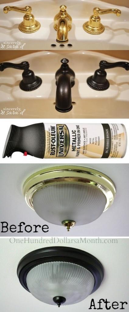 14.-Use-Rust-Oleum-to-paint-outdated-brass-faucets-hardware-and-fixtures-27-Easy-Remodeling-Projects-That-Will-Completely-Transform-Your-Home-