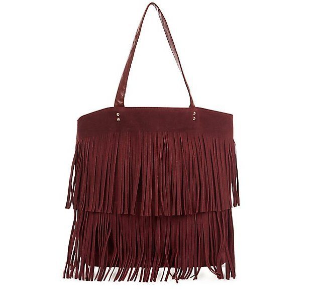 burgundy-layered-fringe-shopping-bag