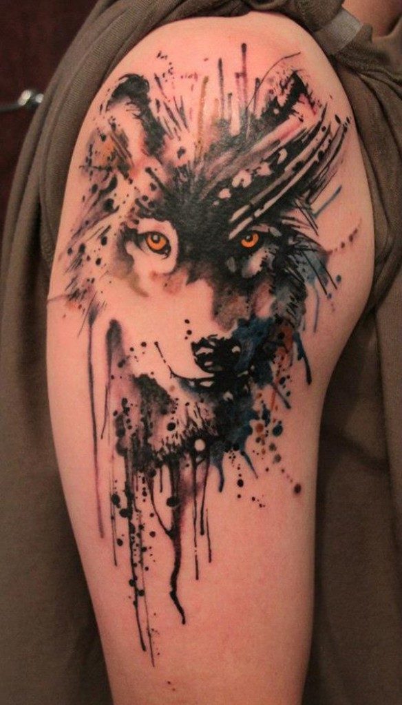 20-Watercolor-Wolf-Tattoo