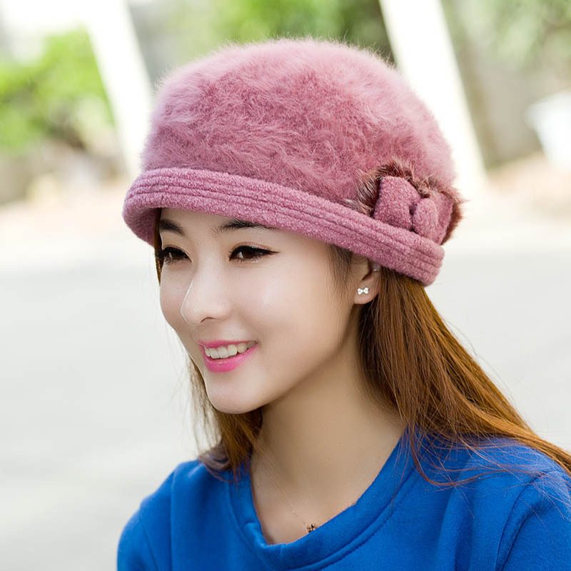 2016-SAMWEL-New-arrived-Autumn-winter-warm-Lovely-comfortable-hats-women-Fashion-Bow-headdress-Hats-rabbit