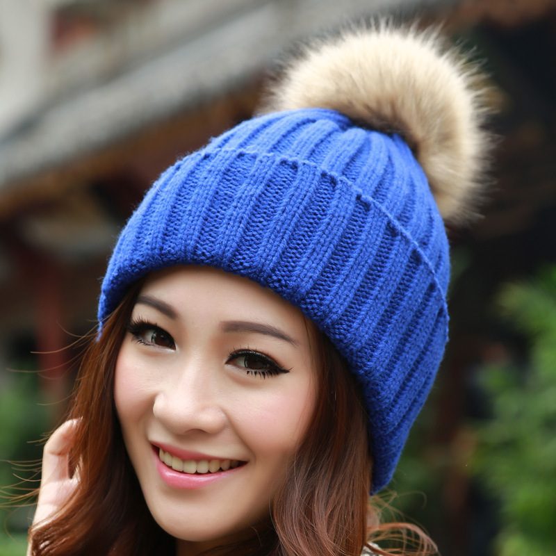 Brand-2015-Winter-Hats-for-women-Candy-Beanie-Knitted-Caps-Crochet-Hat-Rabbit-Fur-Pompons-Ear