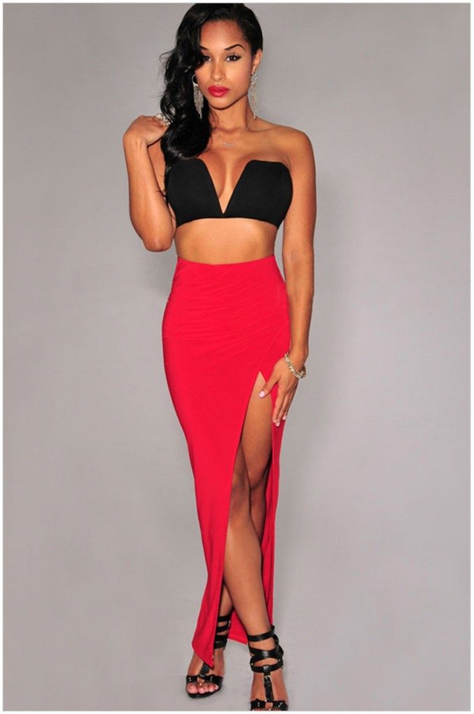 Sexy-long-skirts-with-slit-womens-2015-new-Fashion-casual-tight-Split-maxi-Skirt-black-red