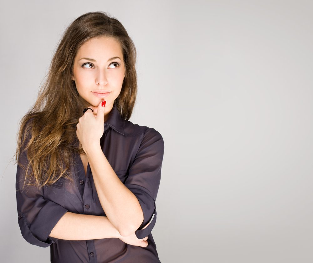 Portrait of an attractive fashionable young brunette woman.