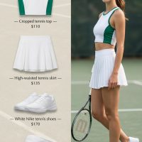 przykład stylowego stroju tenisowego dla kobiet