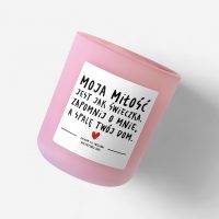 zabawna świeczka z napisem na Walentynki